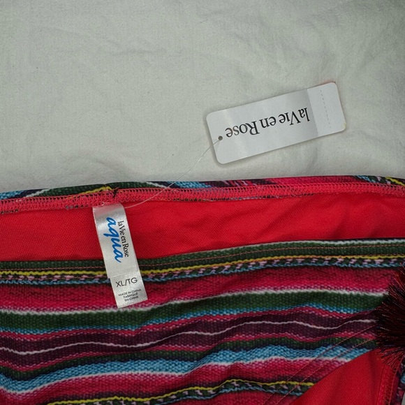 NWT LA VIE EN ROSE Multicolor Striped Bikini Set - Adjustable - Boho XL - Picture 6 of 11